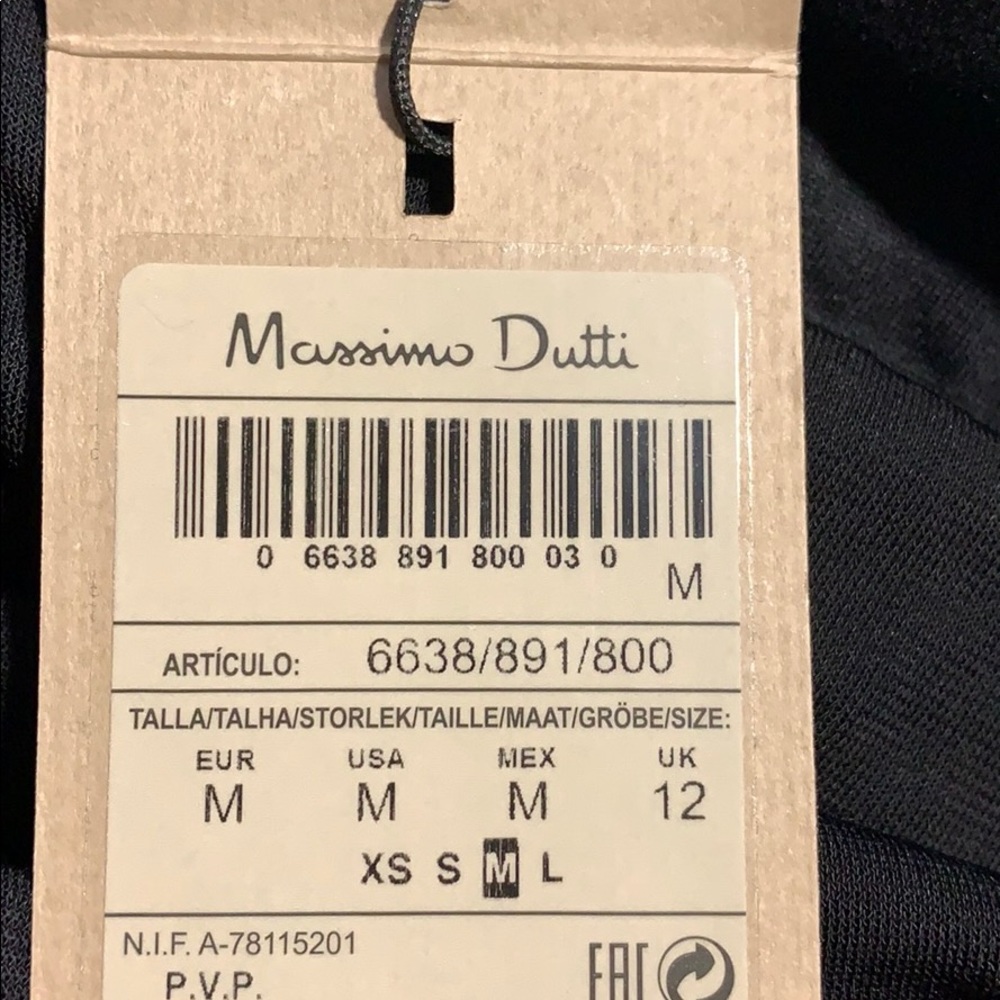 NWT. Massimo Dutti Black Midi Dress. Size S, M. - Picture 5 of 8